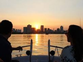 Sunset on Saigon River by Speed Boat