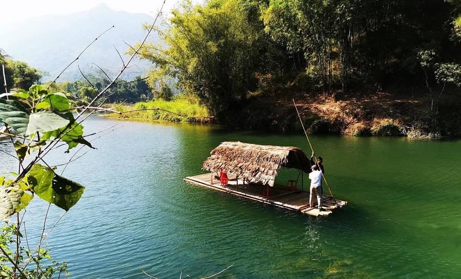 Bamboo Rafting on Cham Stream Pu Luong Nature Reserve